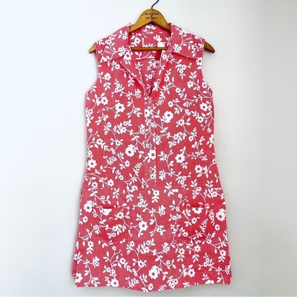 Vintage Floral Romper Red and White 14 - Picture 2 of 11